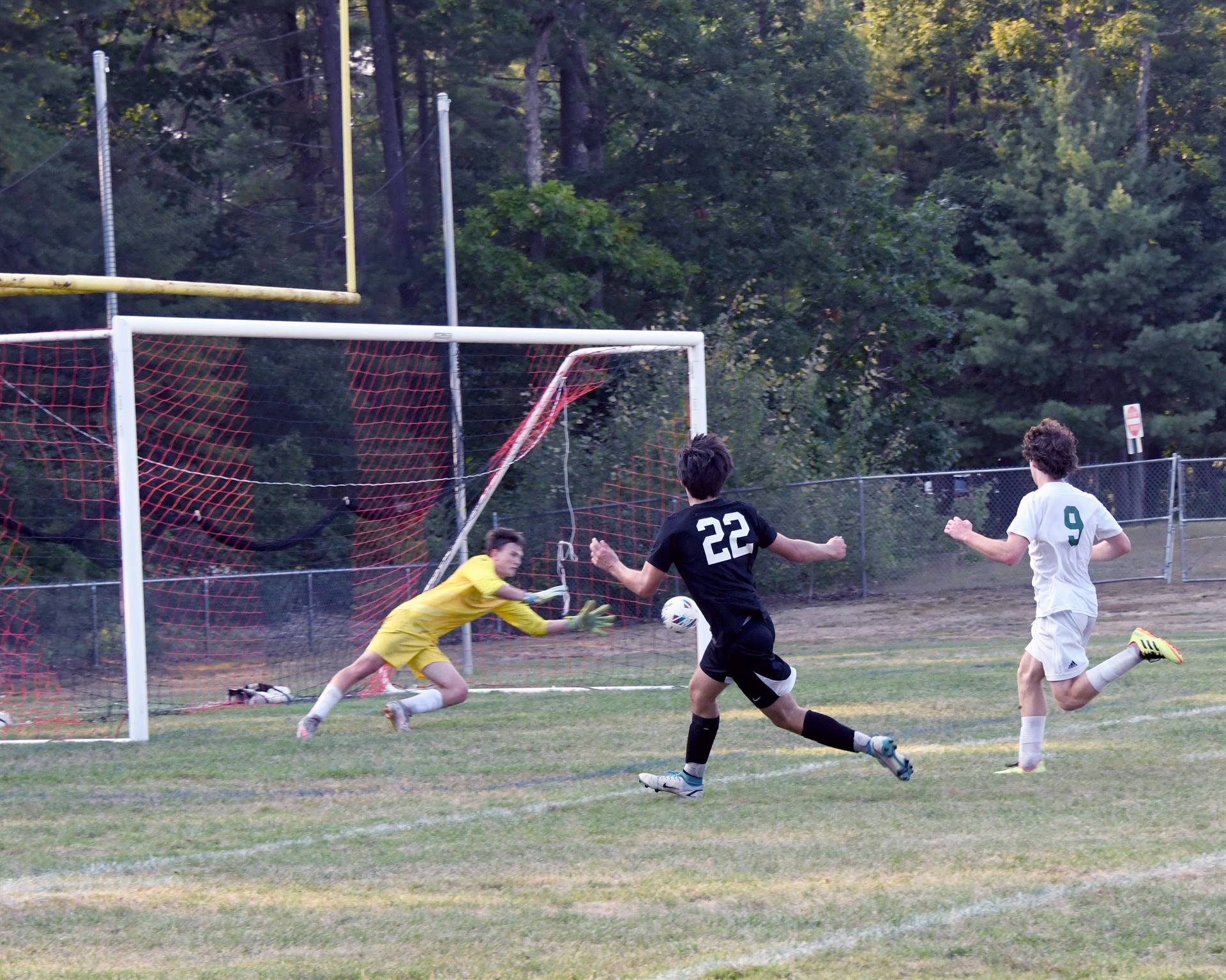 Luke scoring during the Hopkinton game