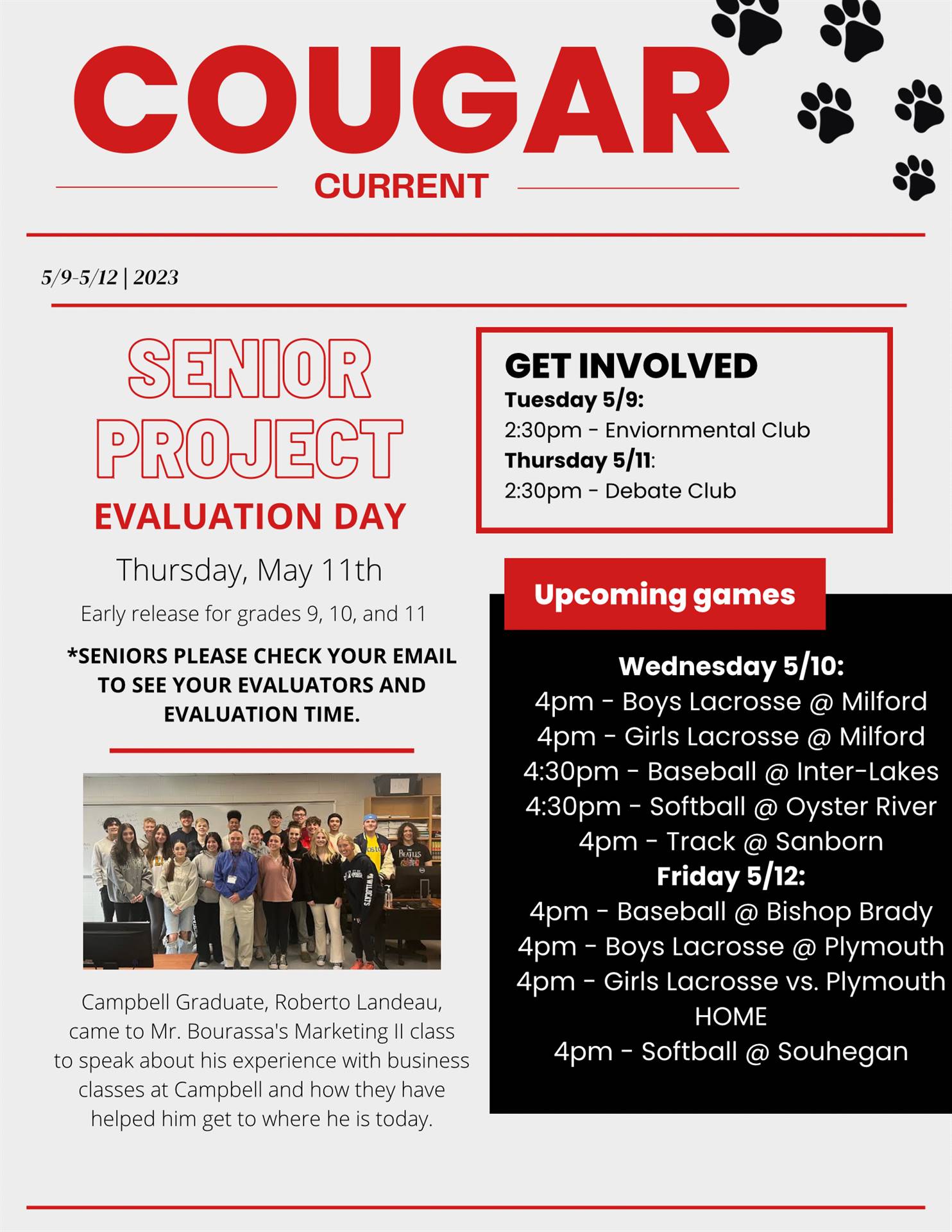 Cougar Current May 9 - May 12